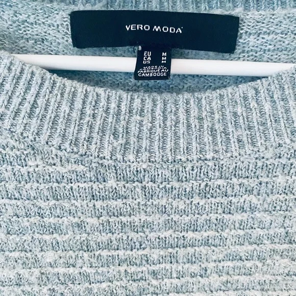 Vero Moda Soft Blue Knit Crew Neck Sweater - Picture 2 of 4